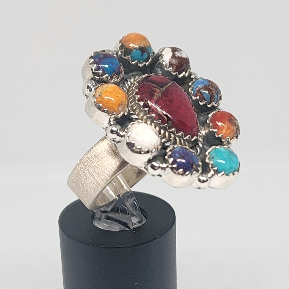 Southwestern Sterling Multi-Gemstone Ring